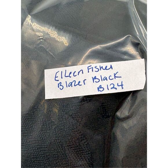 Eileen Fisher Blazer Jacket Open‎ Women Size Small Black 3/4 Sleeve - Picture 9 of 9